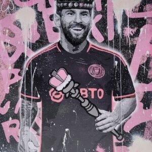 Miami Majesty original painting Lionel Messi Inter Miami crown artwork by Henrix