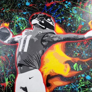 Marvin Jones original painting by Miami artist Henrix – acrylic on canvas