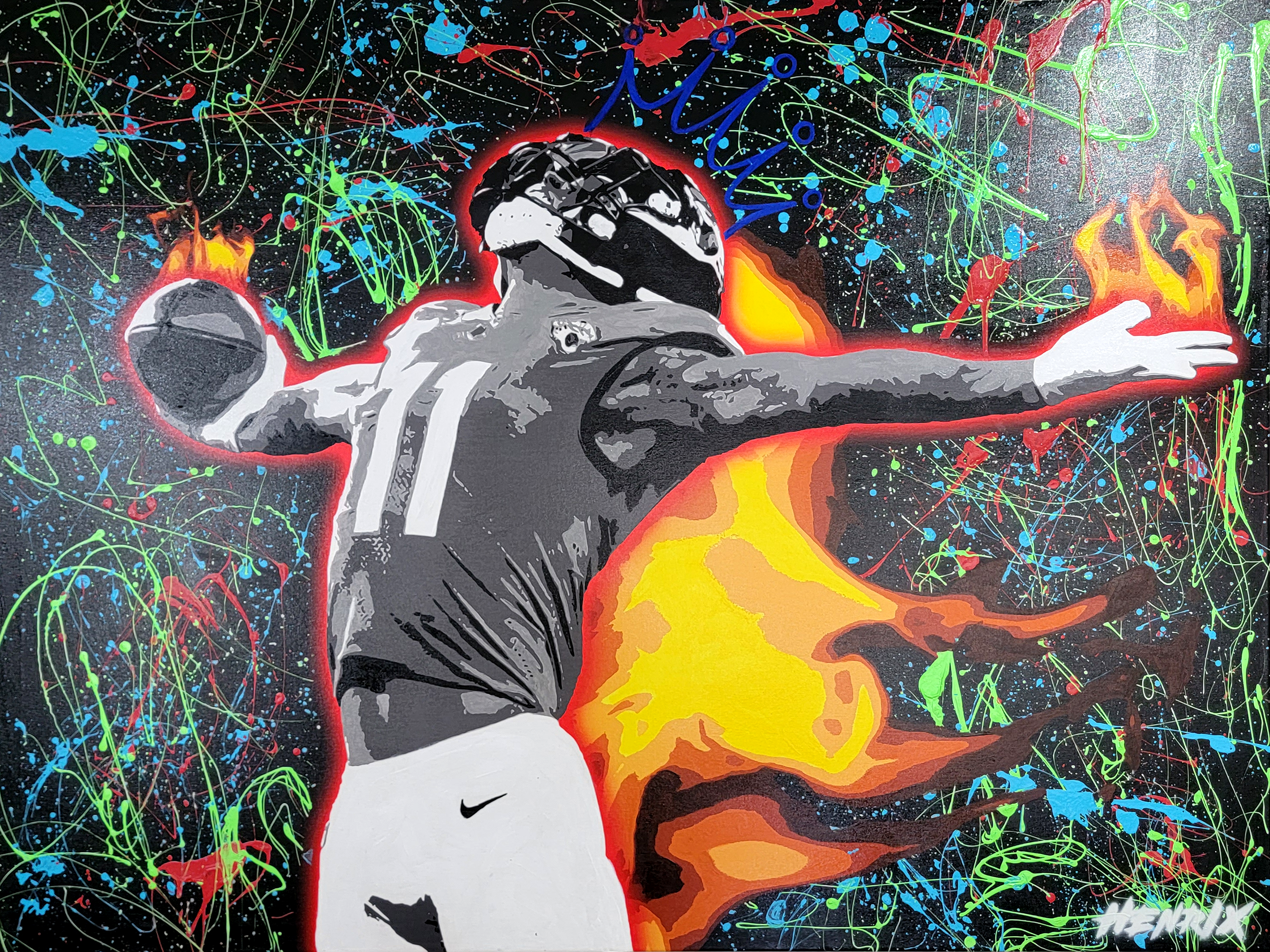 Marvin Jones original painting by Miami artist Henrix – acrylic on canvas