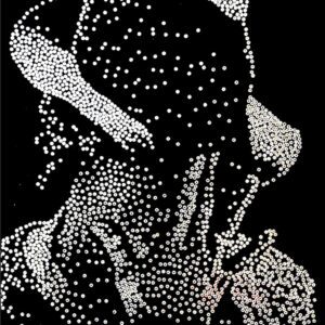 Michael Jackson King of Pop original artwork by Henrix rhinestone silhouette