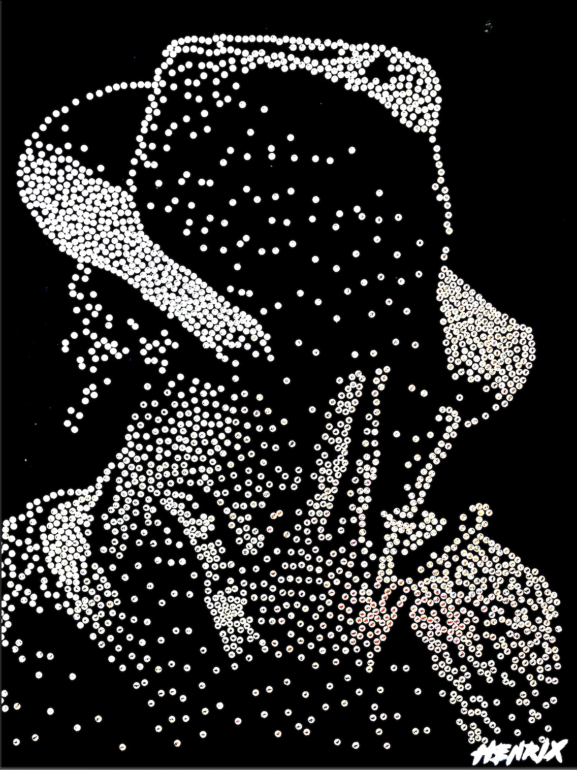 Michael Jackson King of Pop original artwork by Henrix rhinestone silhouette