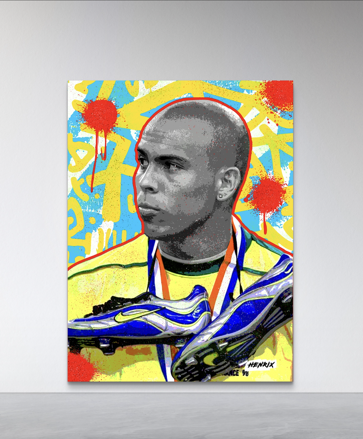 Ronaldo The Phenom canvas print – R9 France 98 pop art by Miami artist Henrix