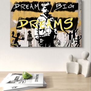 Dream Big Dreams canvas print – inspirational street art by Miami artist Henrix