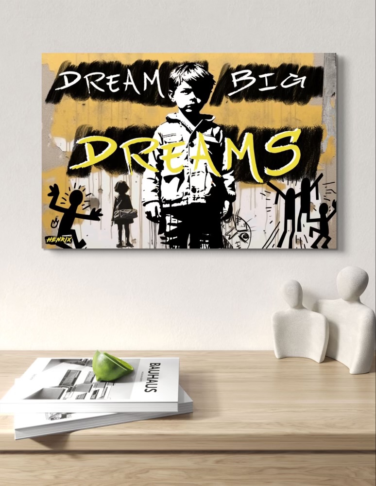 Dream Big Dreams canvas print – inspirational street art by Miami artist Henrix