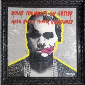 Fueling Greatness original painting by Henrix – resin and diamond dust on wood panel