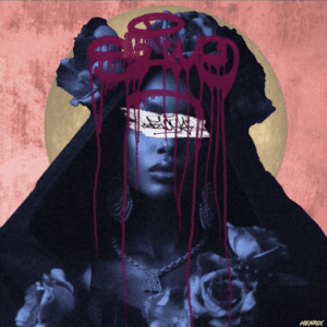 Haunted Roses original painting mysterious portrait with roses by Henrix