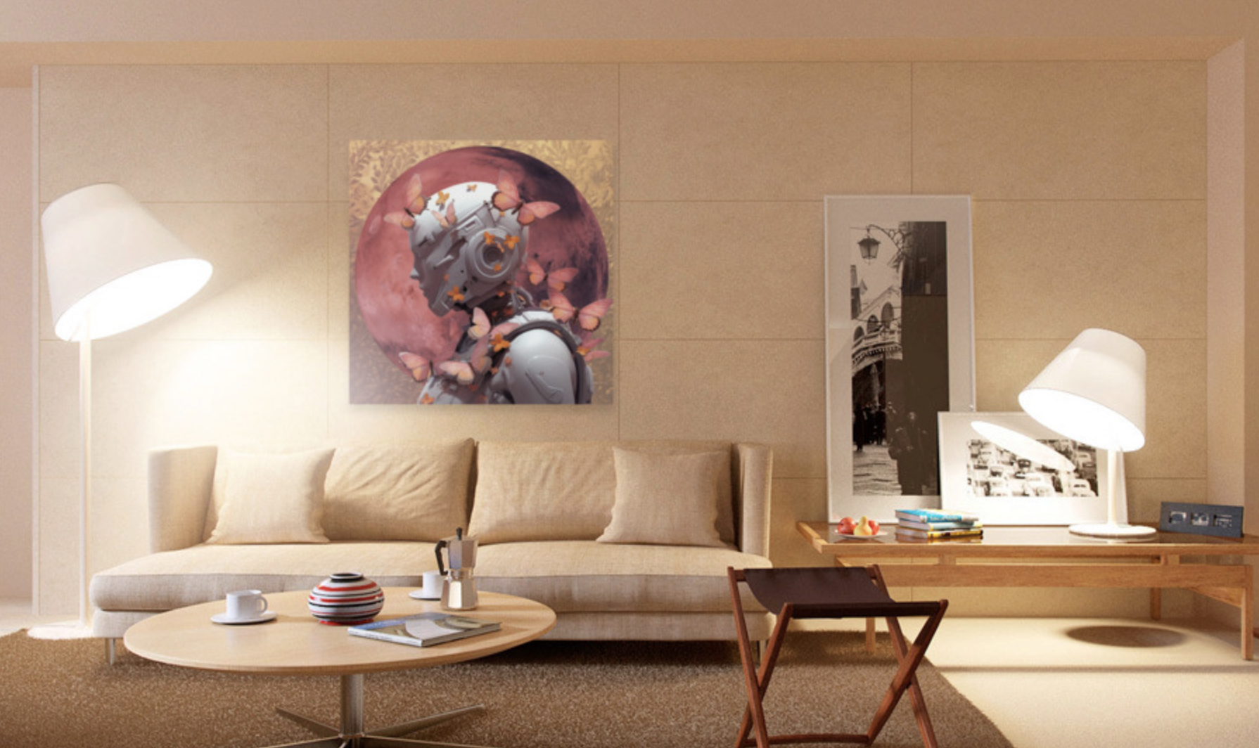 Android Sonata original painting by Henrix – acrylic texture and surface detail