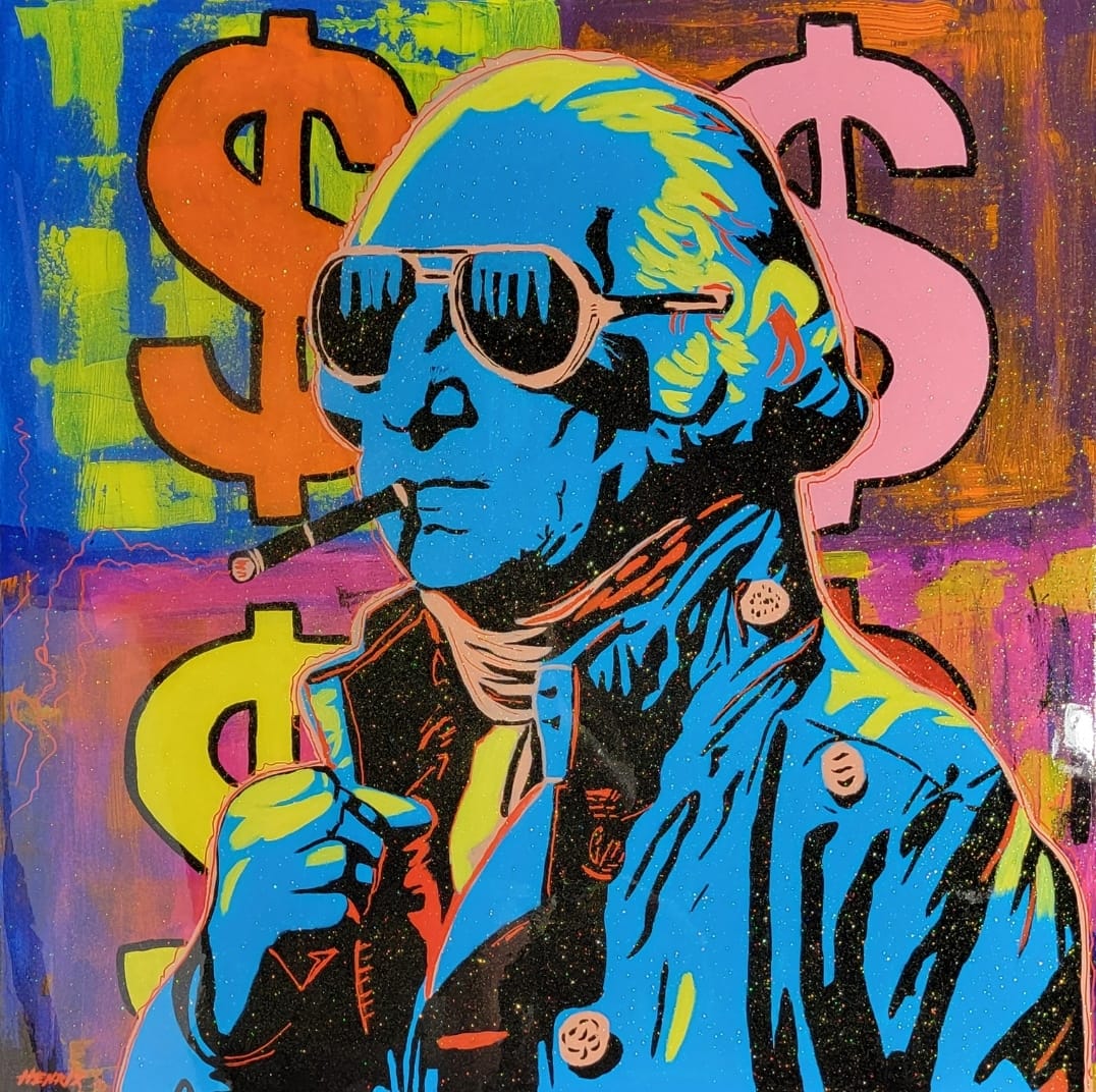 Capitol Gains original painting by Henrix – acrylic with resin and diamond dust