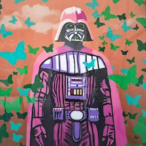 Vaders Dream original painting by Henrix Darth Vader butterfly artwork
