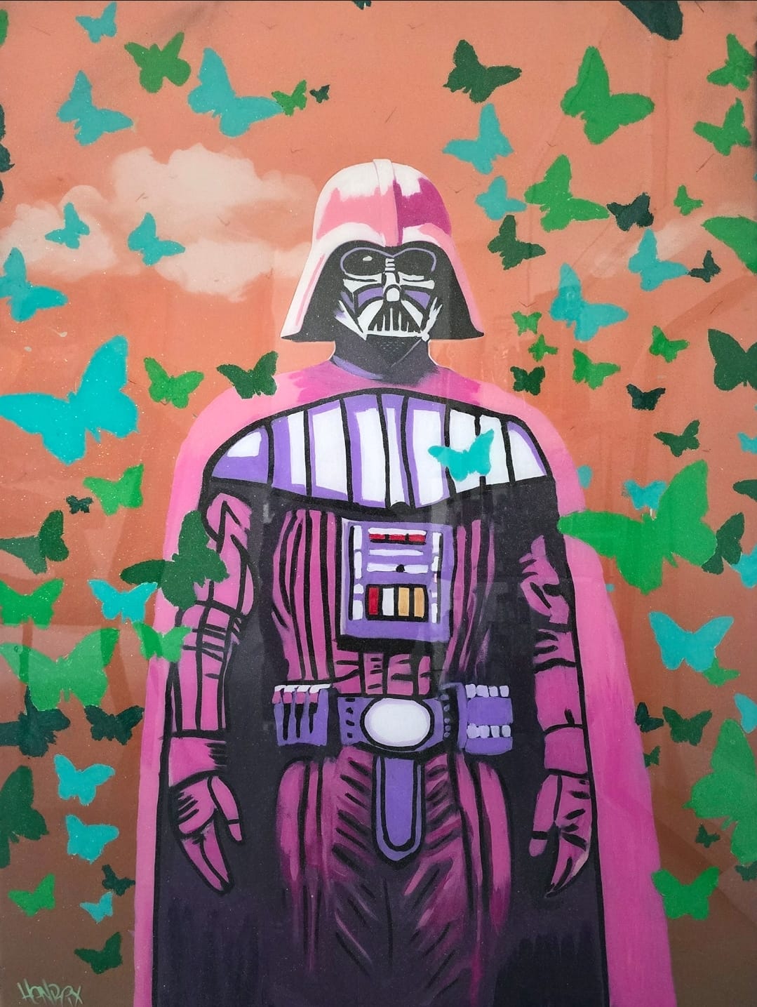 Vaders Dream original painting by Henrix Darth Vader butterfly artwork