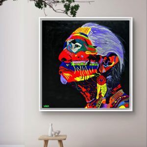 indigenous tribal portrait painting colorful face patterns henrix original artwork