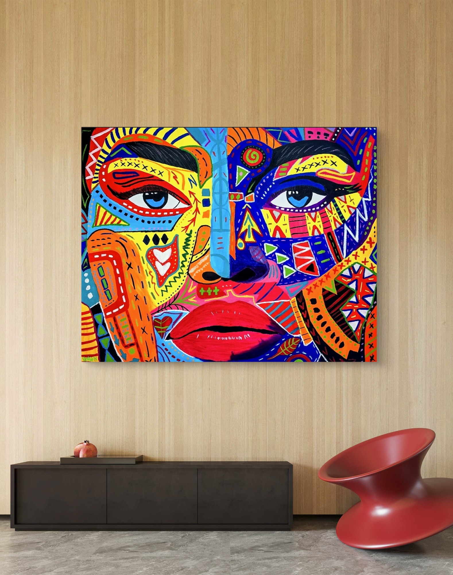 Faces Tell Tales The Eyes Cannot See original painting abstract portrait by Henrix