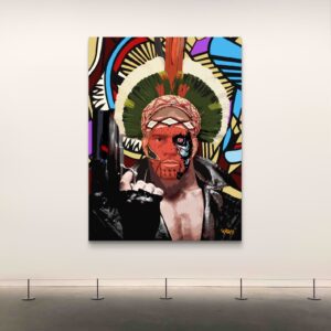 Poatan x Terminator canvas print by Miami artist Henrix featuring half Alex Pereira half Terminator pop art