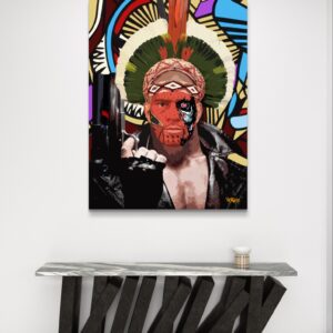 Poatan x Terminator original painting Alex Pereira UFC mixed media artwork by Henrix