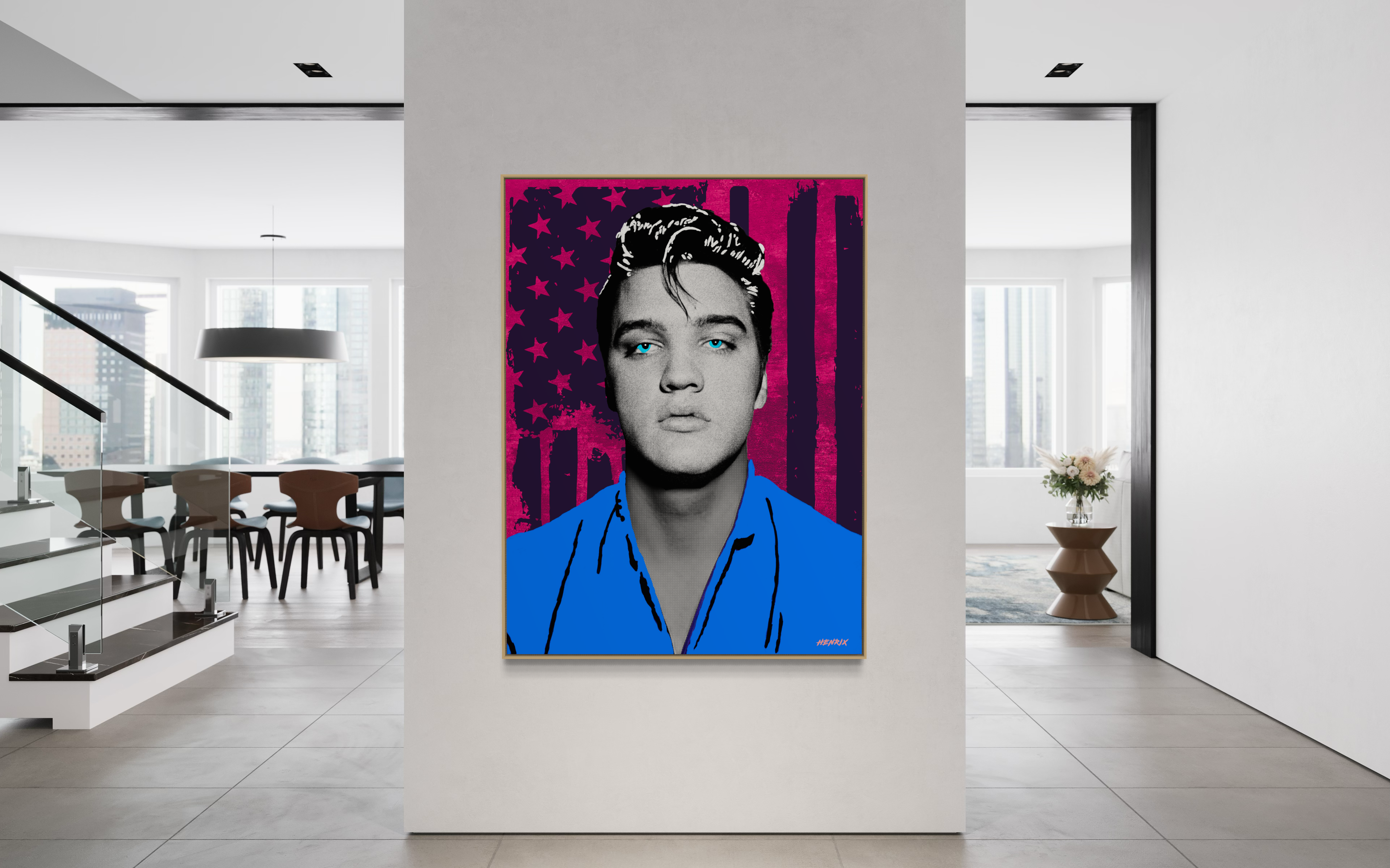 Elvis Presley canvas print pop art portrait by Henrix