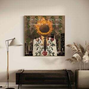 Grow Fiercely Even When Surrounded by Flames canvas print by Miami artist Henrix
