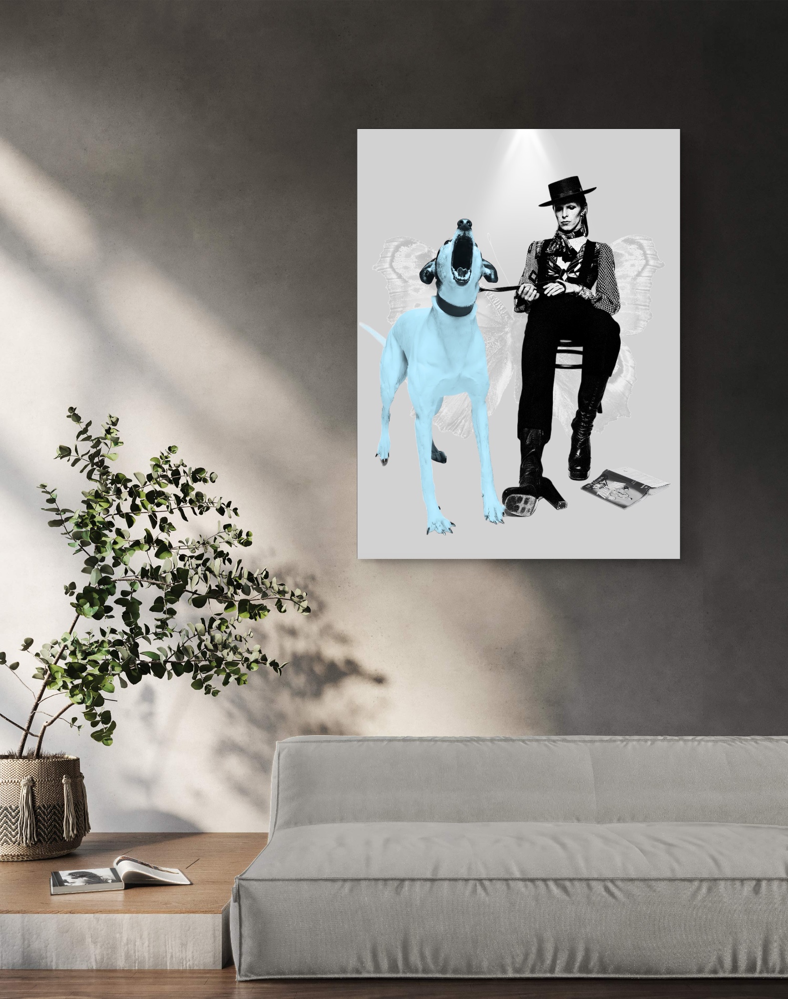 David Bowie canvas print by Henrix – expressive brushwork close-up