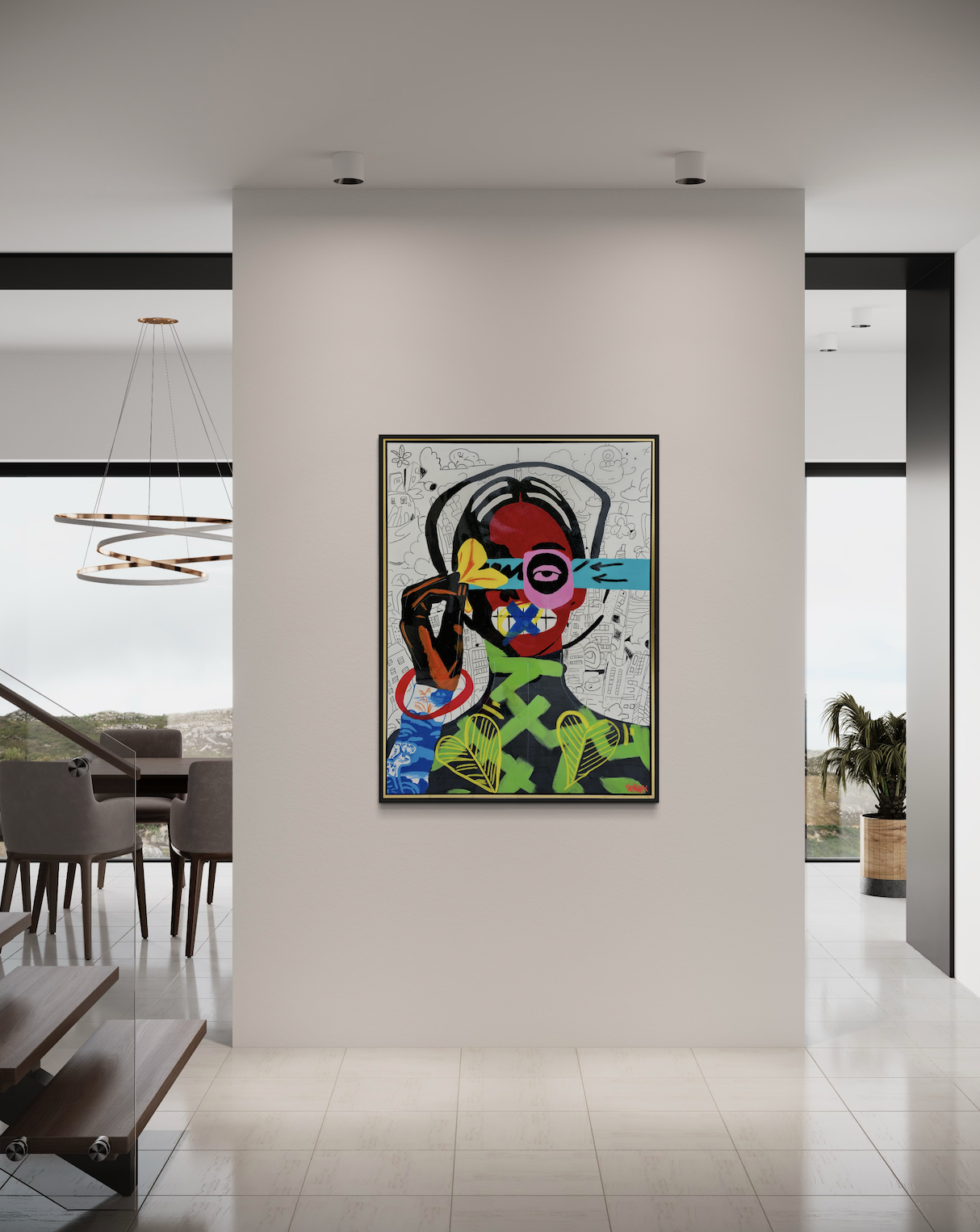 Express Yourself original painting by Henrix acrylic on canvas resin finish contemporary expressionism
