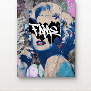 Fame Marilyn Monroe Canvas Print – Street art collage by Miami artist Henrix