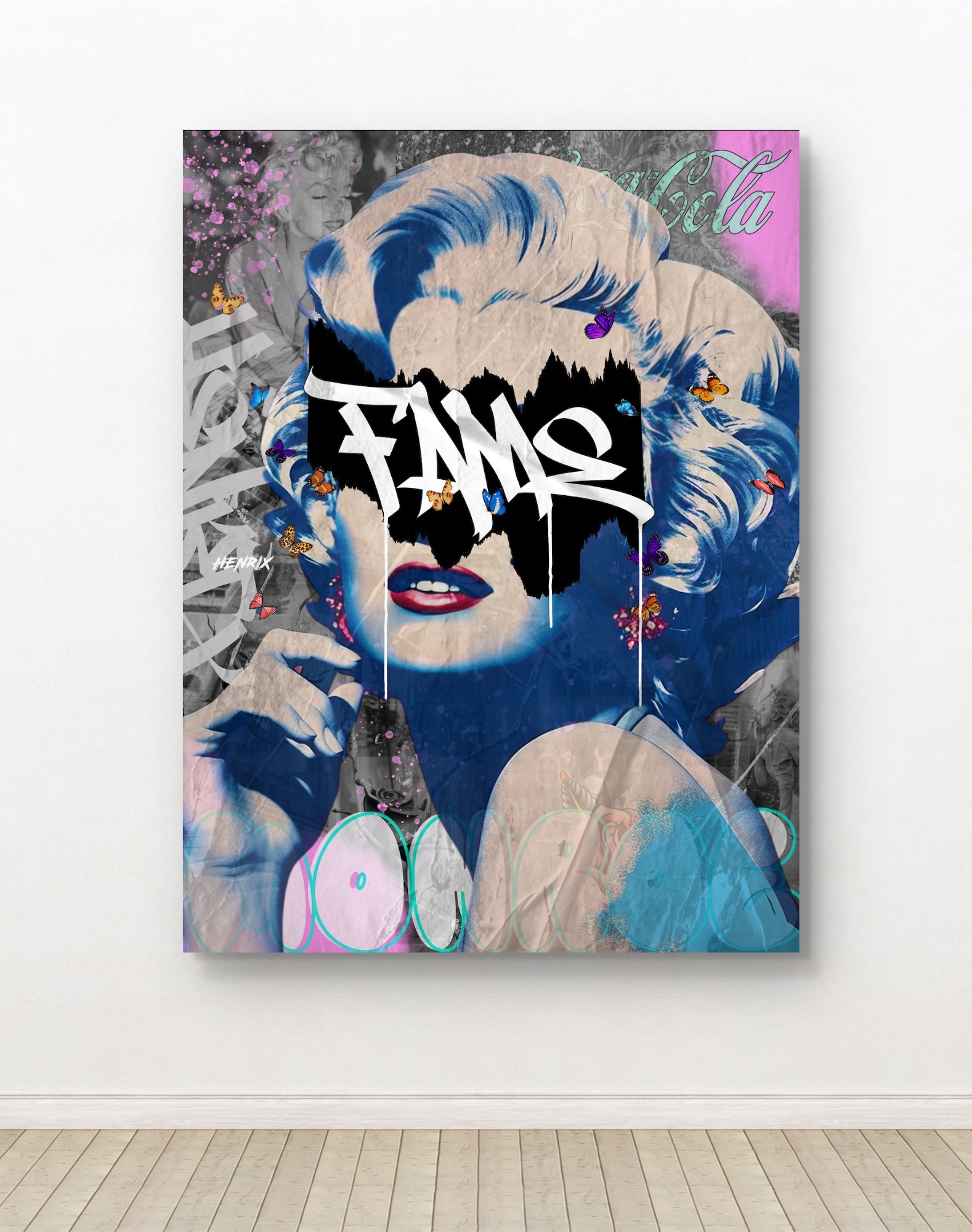 Fame Marilyn Monroe Canvas Print – Street art collage by Miami artist Henrix