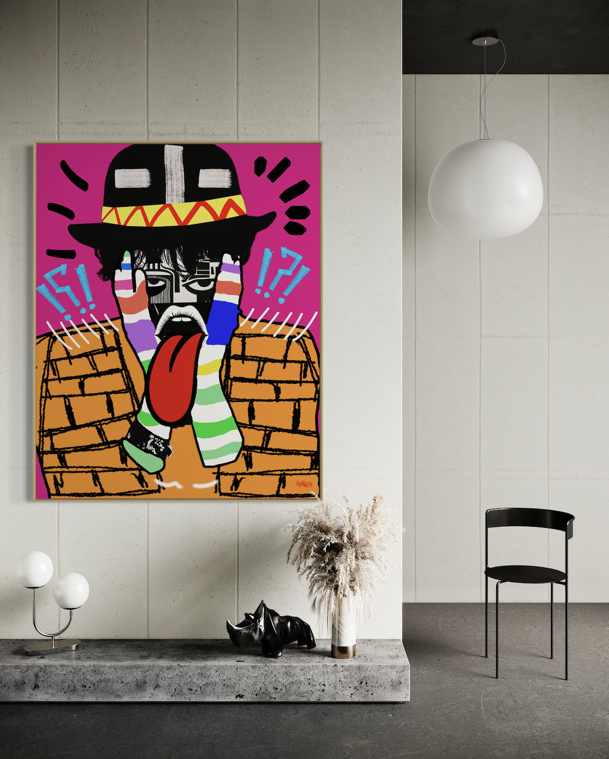 Bass Drop canvas art print displayed in a modern living room