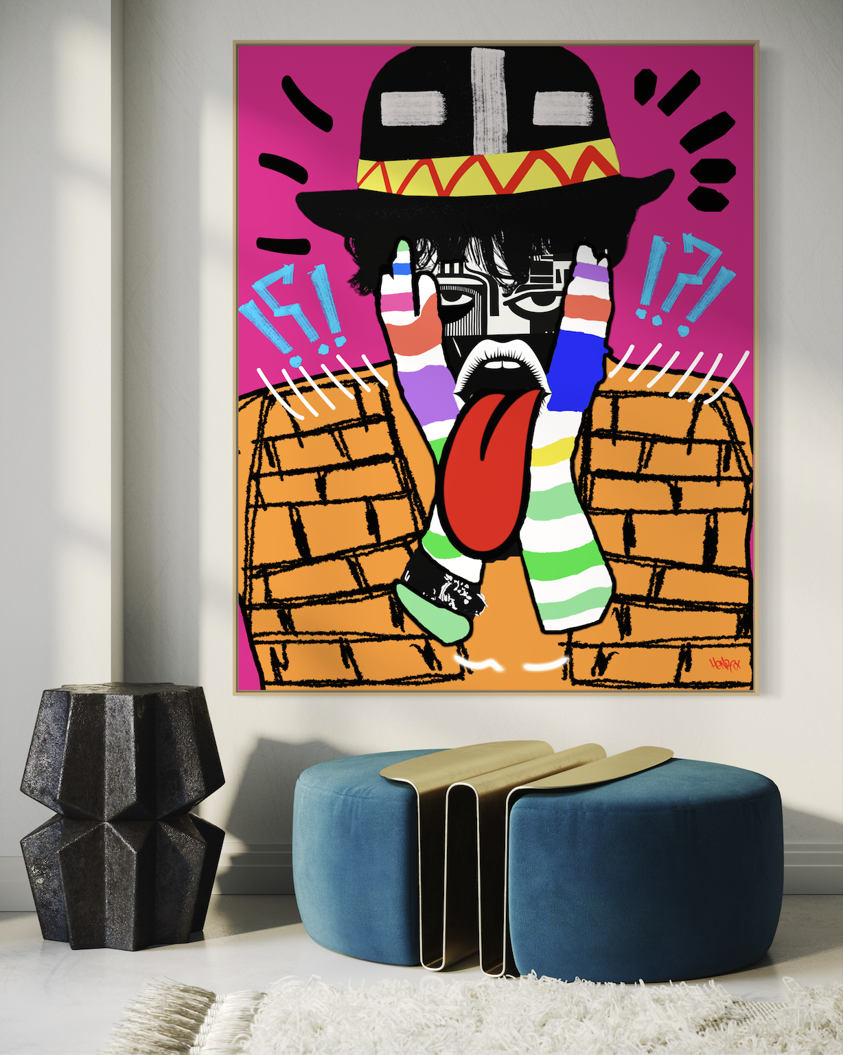 Bass Drop canvas art print displayed in a modern living room