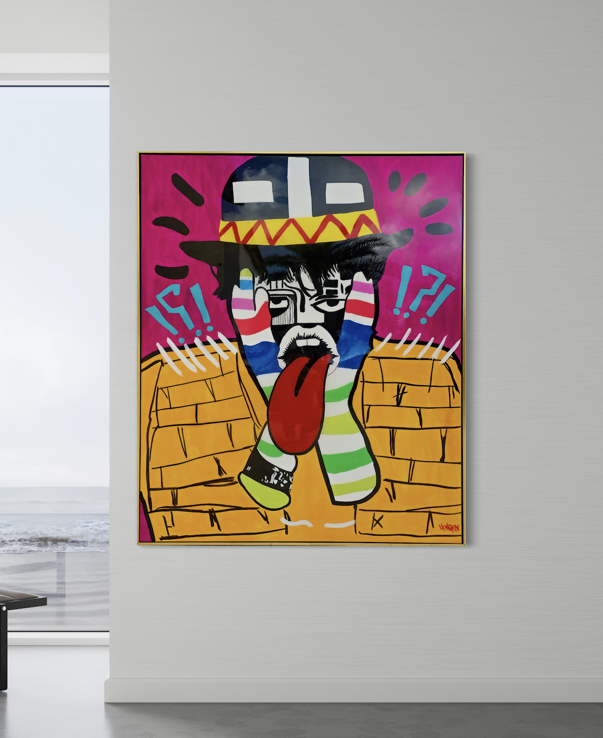 Bass Drop original painting by Henrix acrylic on canvas resin finish EDM inspired artwork
