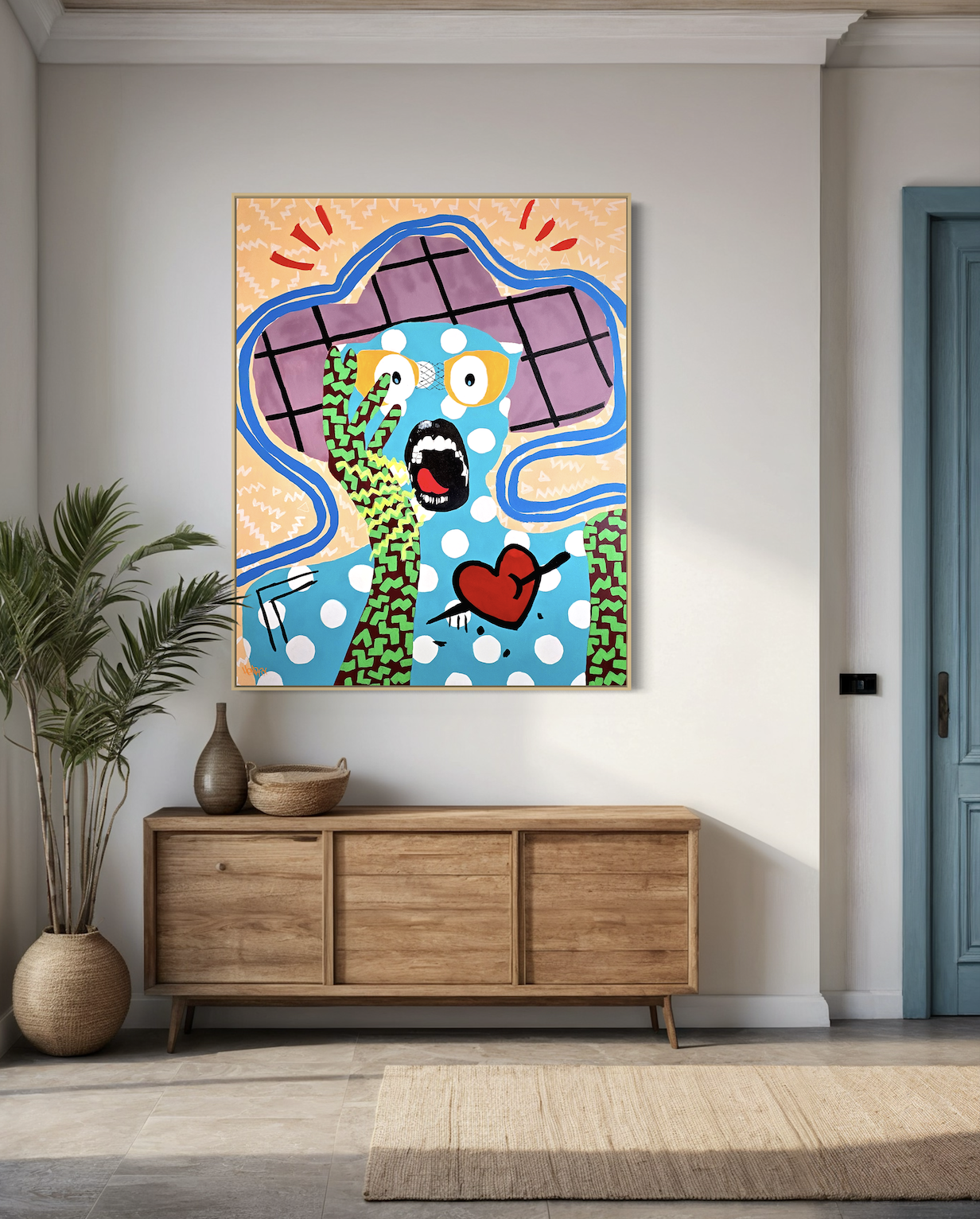 "Shattered Heart" canvas art displayed on wall