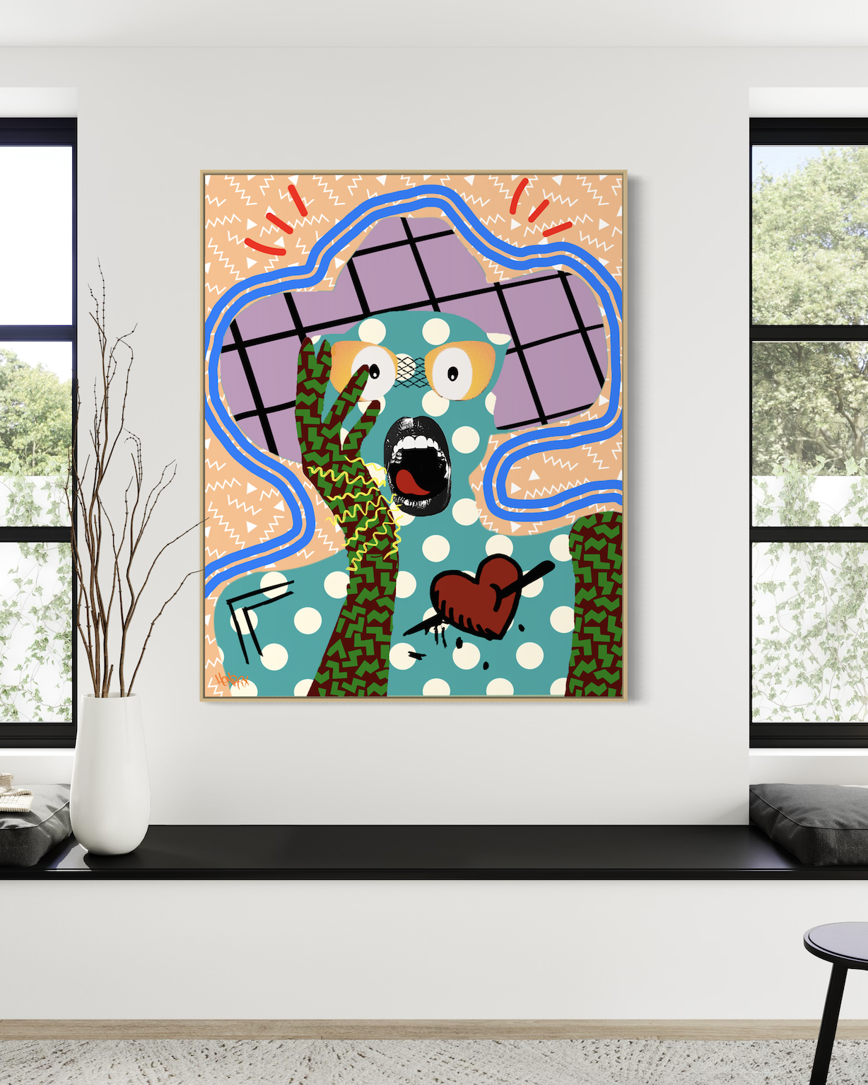 Shattered Heart canvas print by Henrix inspired by pop art and Future Expressionism