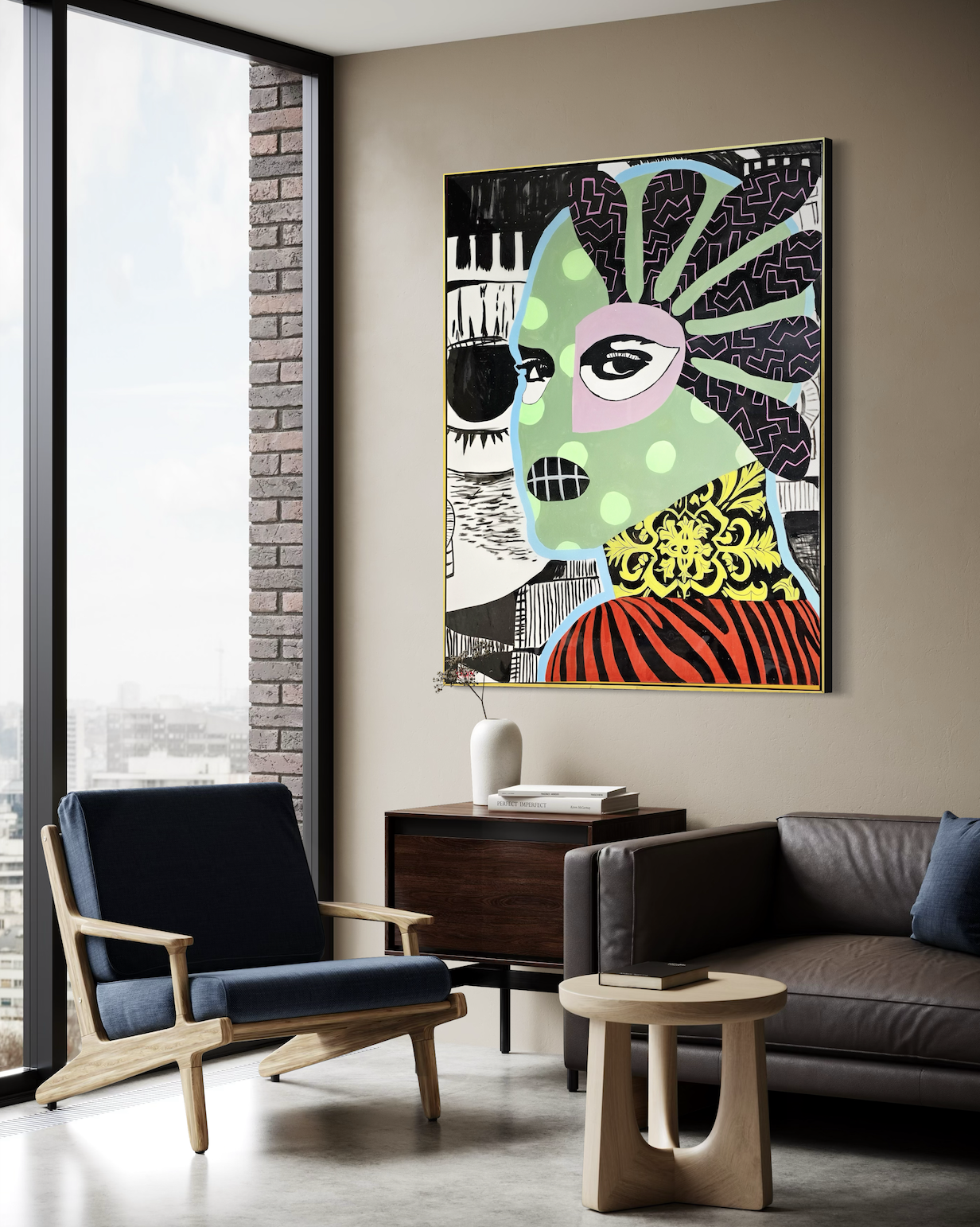 Gangsters Paradise canvas print by Miami artist Henrix – masked woman Future Expressionism Season 1