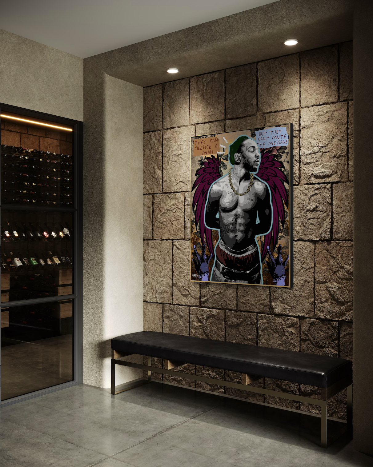 The Message by Henrix—Kendrick Lamar and Tupac artwork in bold visual statement on canvas