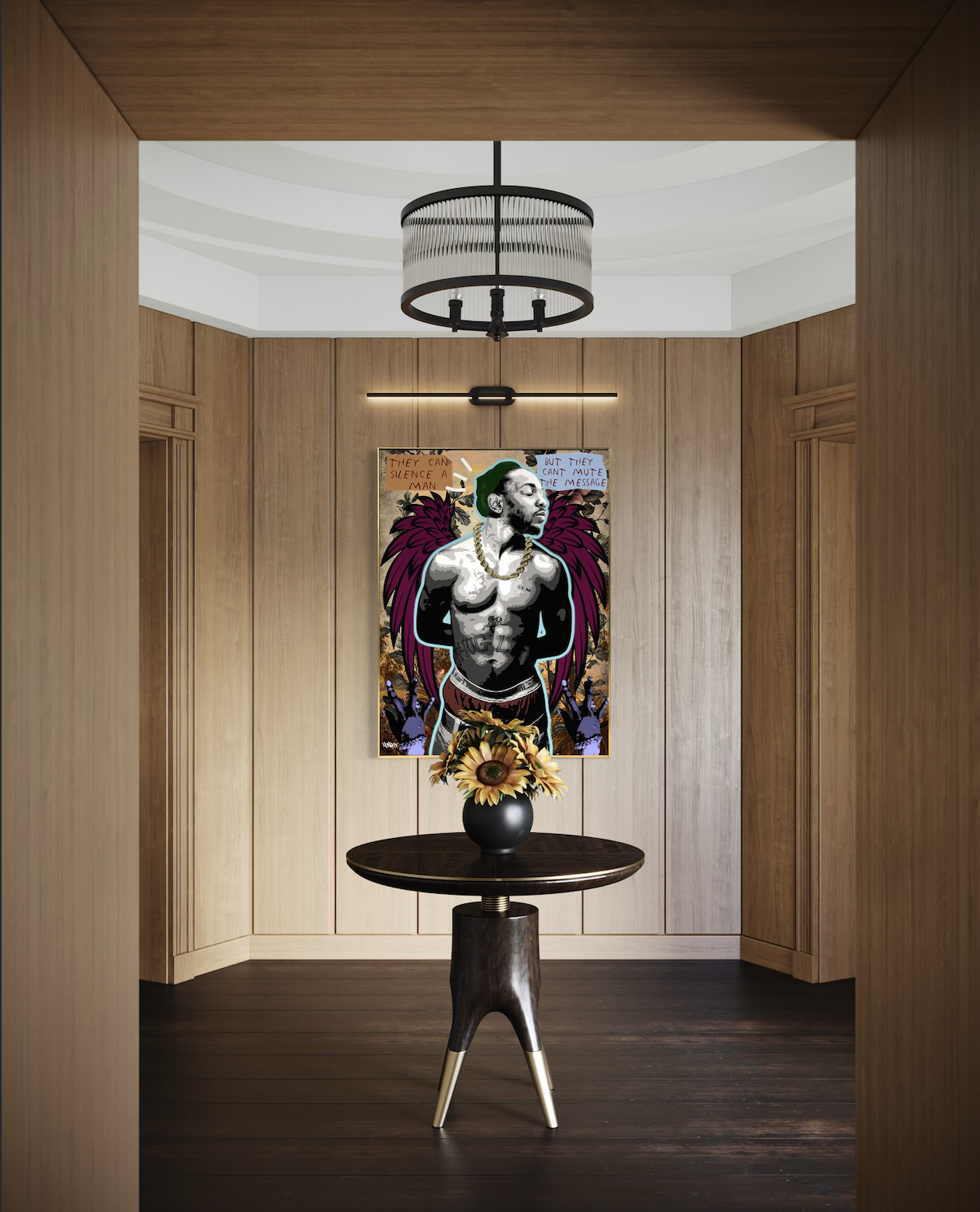 The Message canvas art by Henrix shown as wall decor
