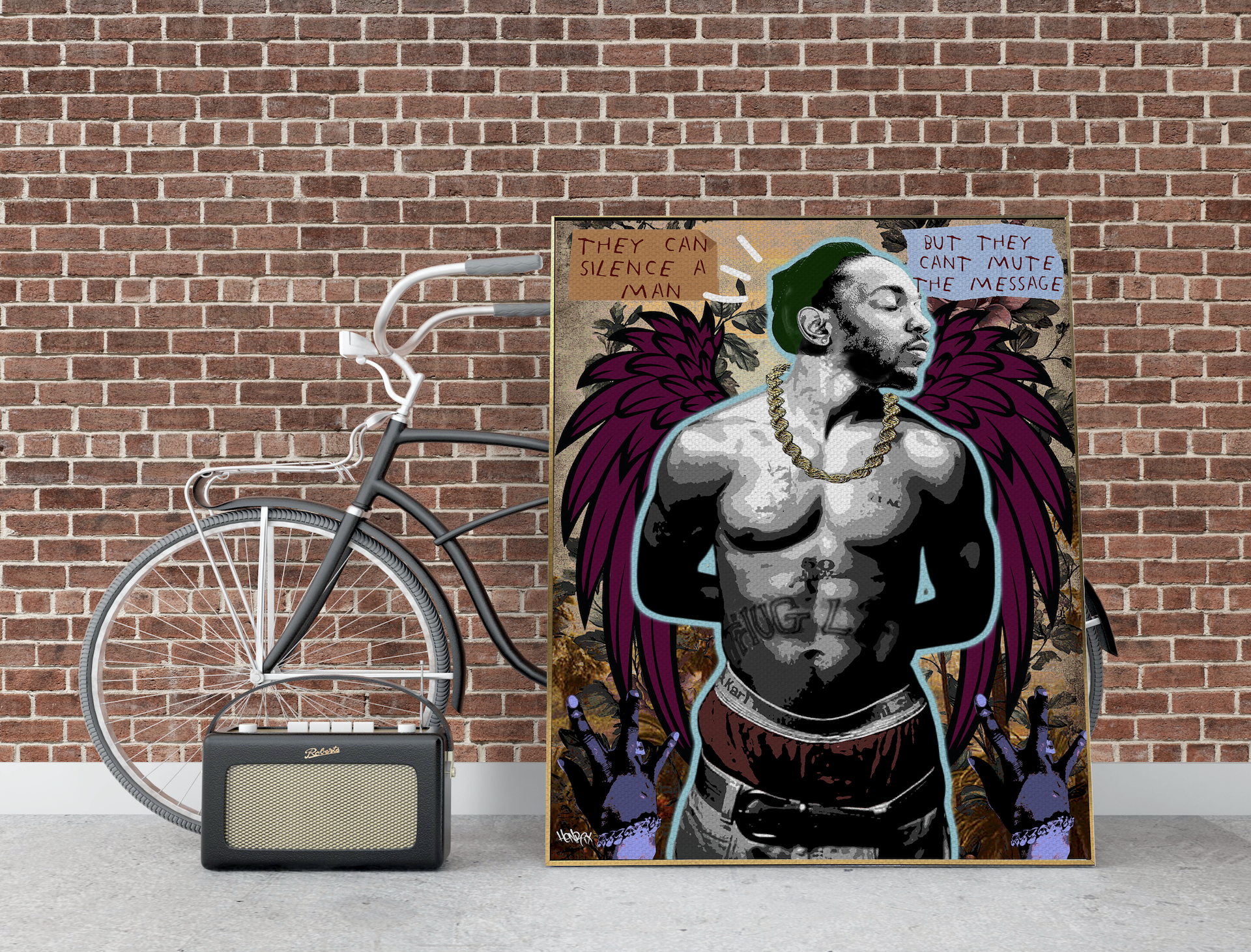 The Message by Henrix—Kendrick Lamar and Tupac artwork in bold visual statement on canvas
