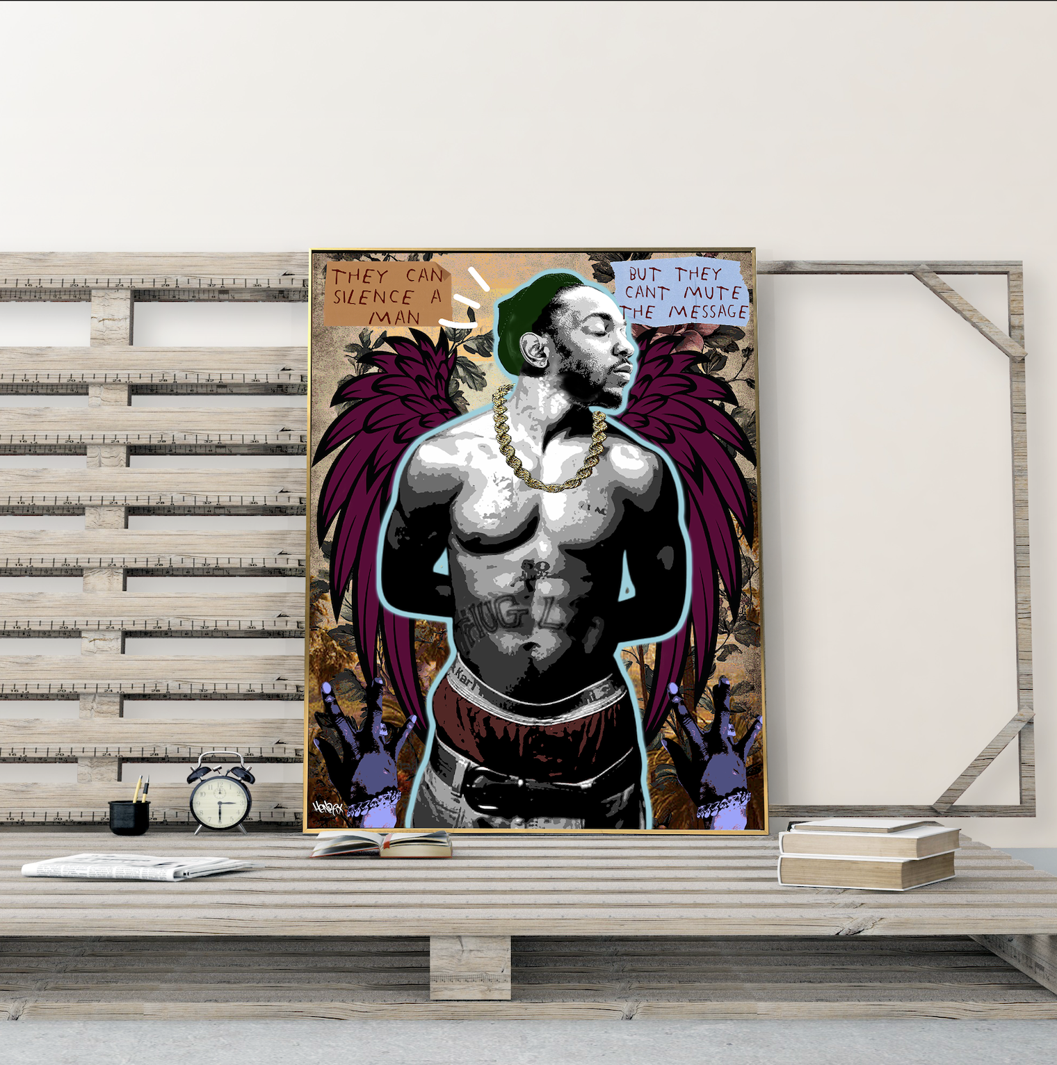 The Message canvas print Kendrick Lamar Tupac fusion pop art by Henrix