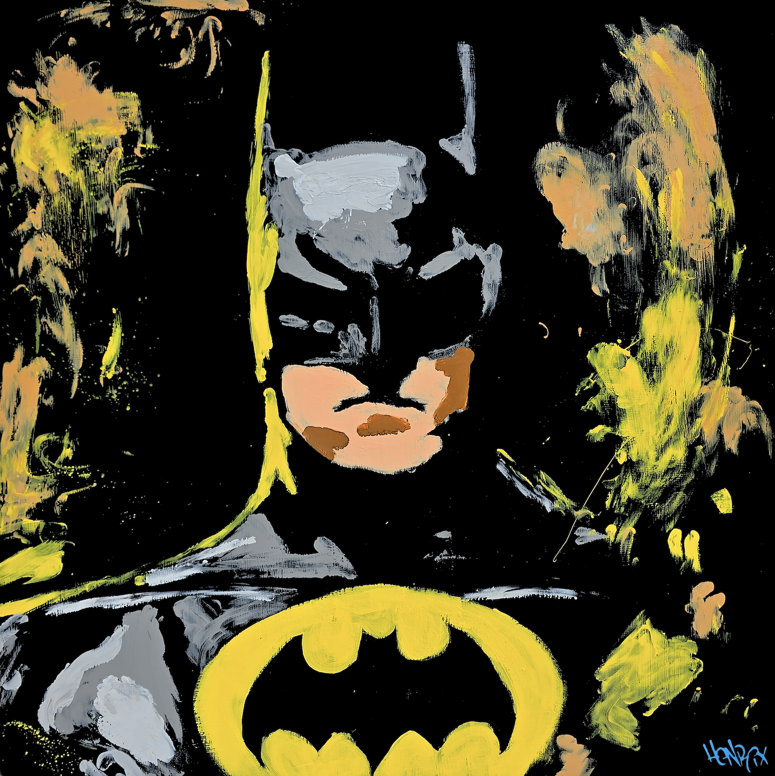Close-up of Abstract Knight Batman canvas art