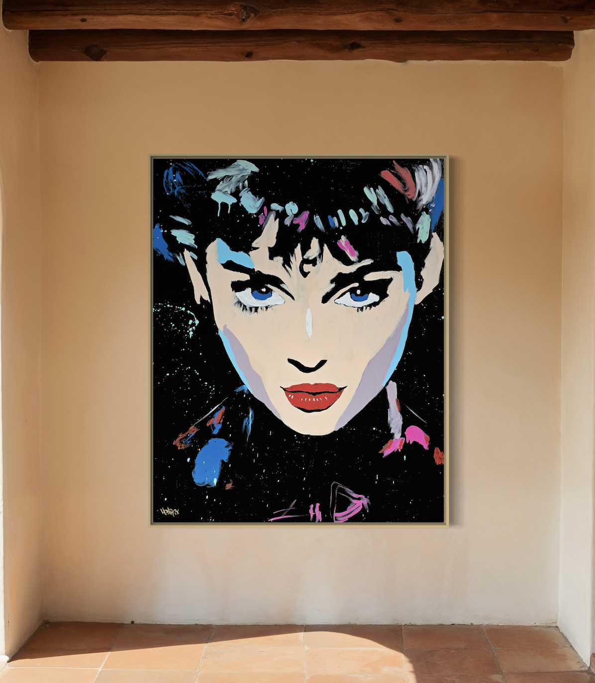 Audrey’s Dream canvas print abstract Audrey Hepburn portrait by Henrix