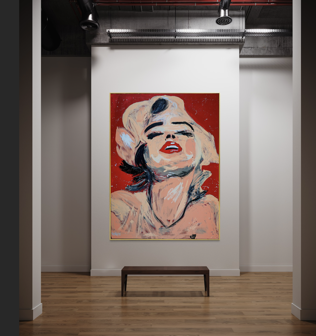 Raw Elegance canvas print abstract Marilyn Monroe portrait by Henrix