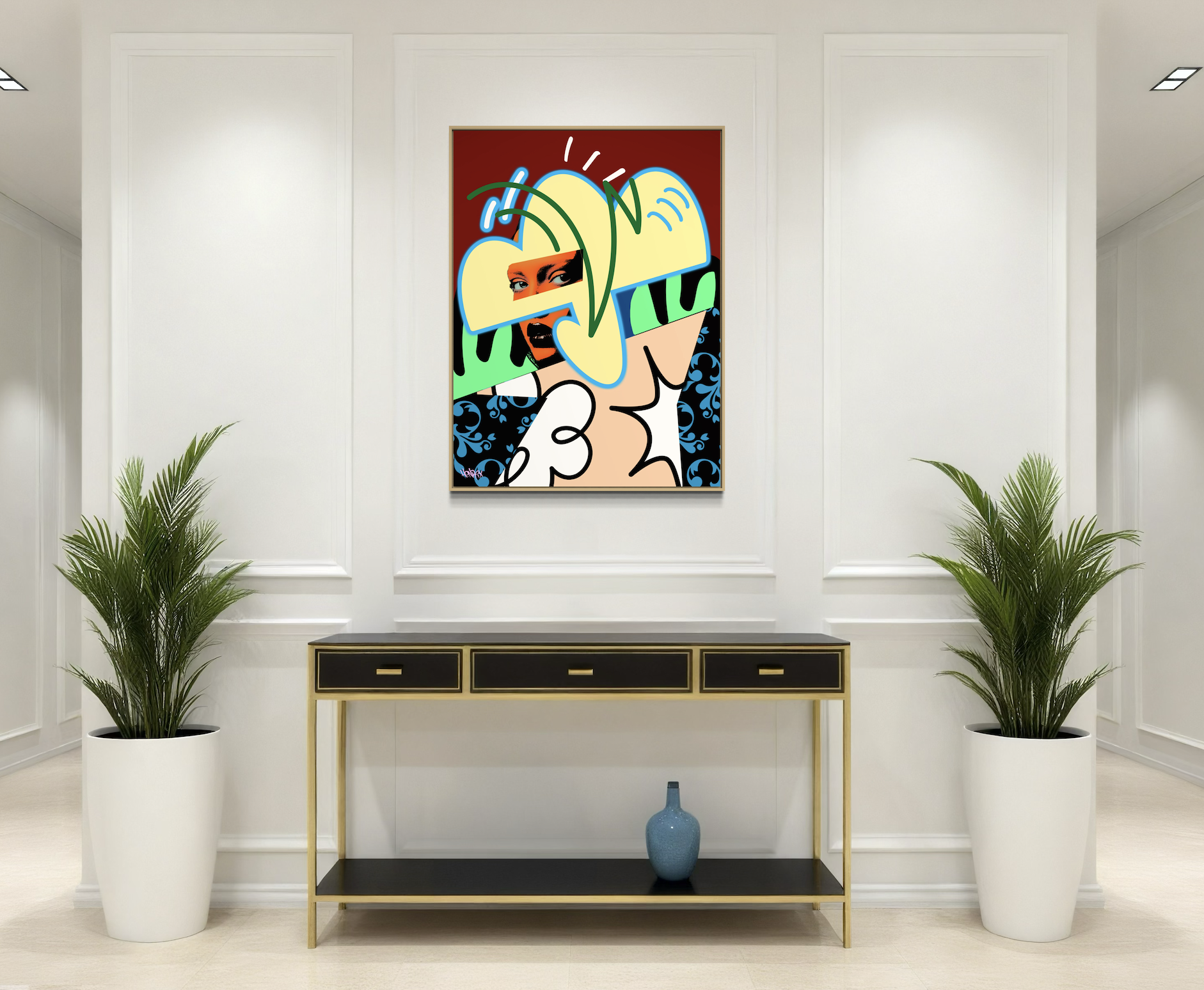 Haute Couture canvas print by Henrix – fashion-inspired pop art close-up