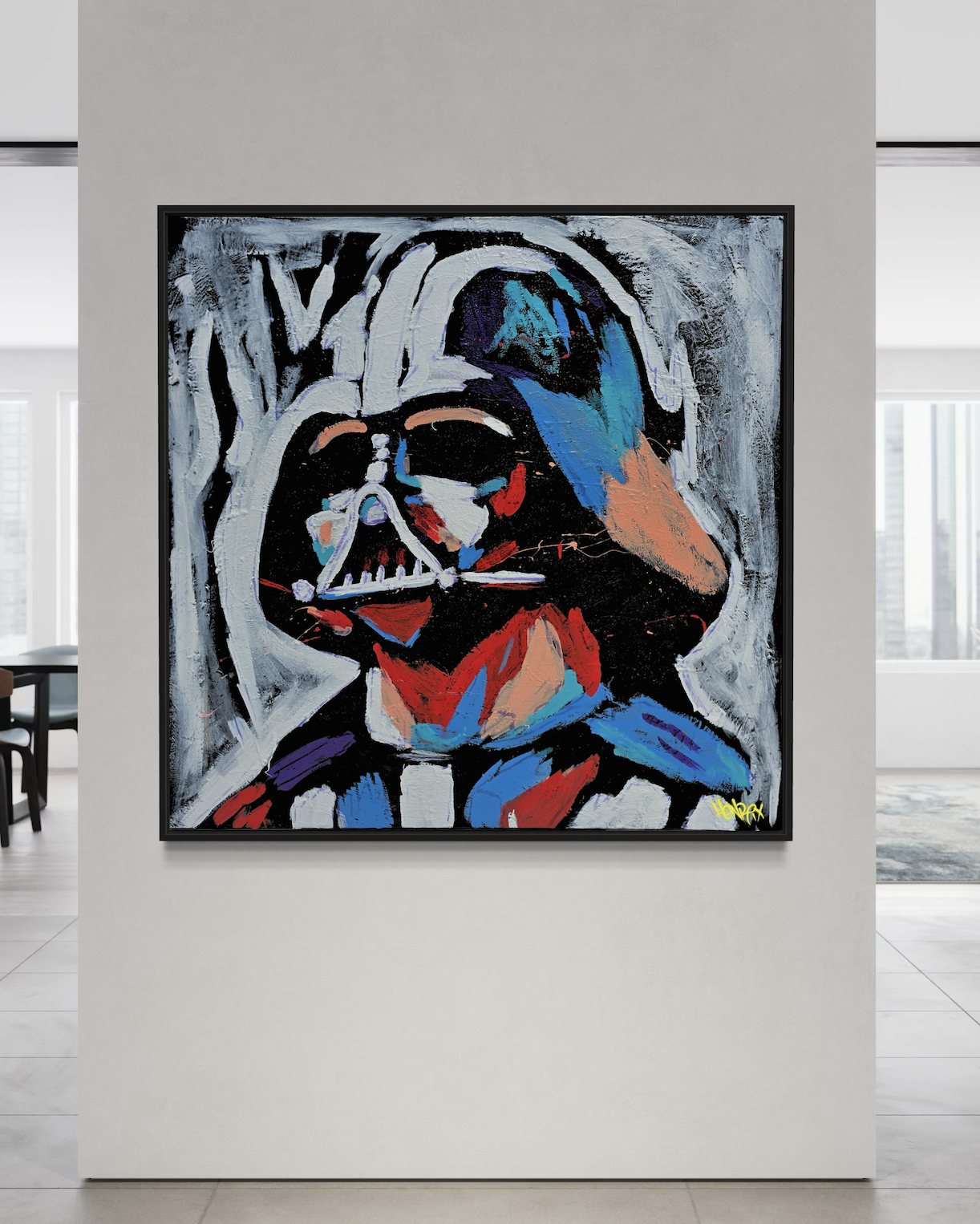 Empire Bleeds Color canvas print abstract Darth Vader painting by Henrix