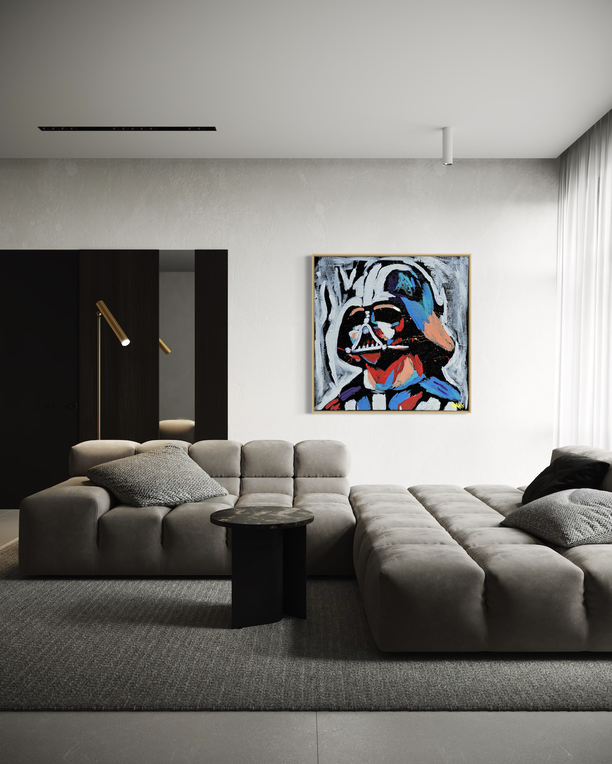 Star Wars-inspired artwork featuring colorful portrait of Darth Vader by Henrix