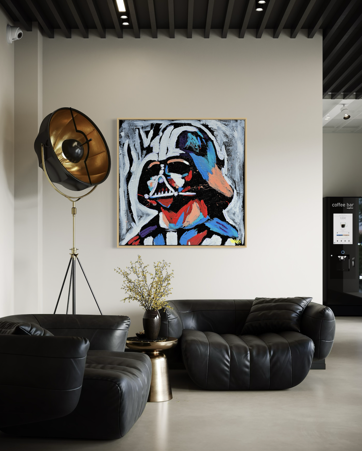 Star Wars Darth Vader artwork on wall – Empire Bleeds Color by Henrix