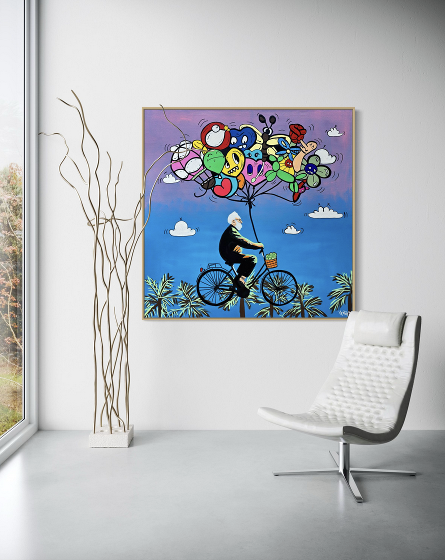 "Pursuit of Happiness" canvas art displayed on wall