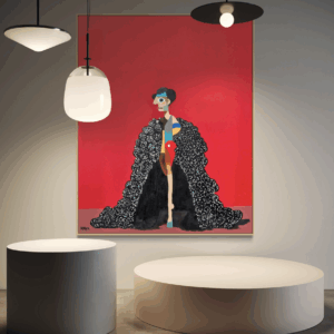 The Met Gala canvas print abstract fashion portrait by Henrix