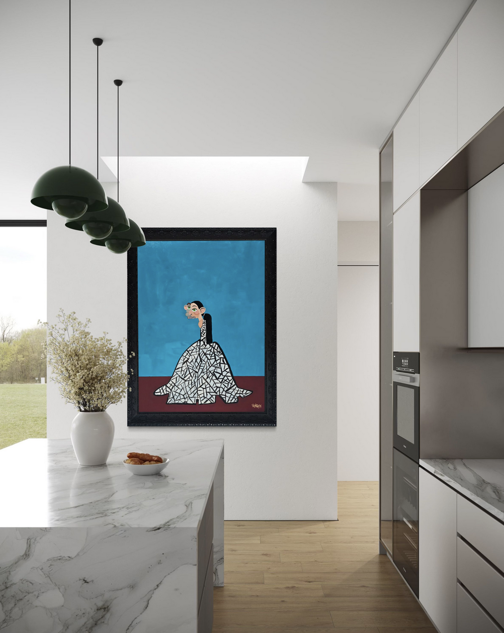 Runaway Bride canvas print Henrix surreal cubism expressionism artwork 36x48