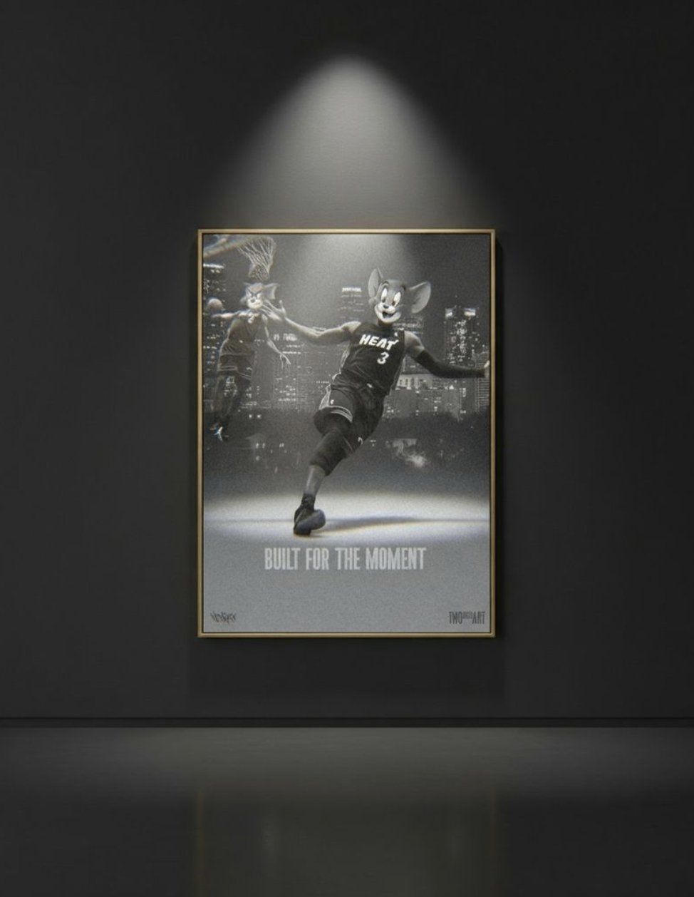 Built for the Moment canvas print Henrix Miami basketball Tom and Jerry crossover artwork