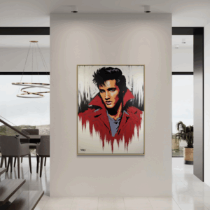 Elvis canvas print Henrix modern red portrait expressive artwork