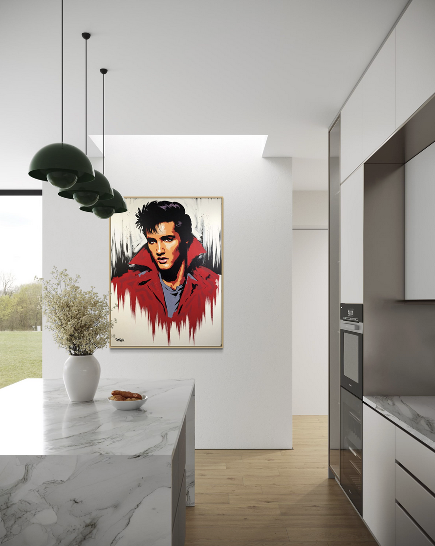 Elvis canvas print by Henrix – gallery-wrapped canvas edge detail