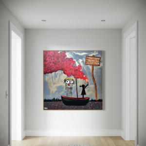 Ill Get There canvas print Henrix boat red smoke motivational painting