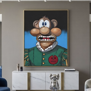 Ursi original painting by Henrix bear character oil and acrylic canvas 36x48