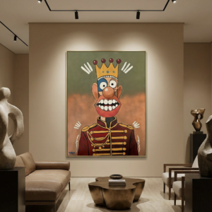 King Draymor original painting by Henrix oil acrylic spray canvas 36x48 character art